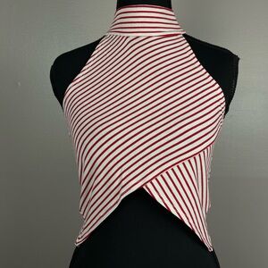Red and White Striped Halter Top